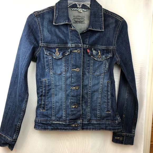 Levi's Womens Trucker Cropped Denim Jean Jacket XS